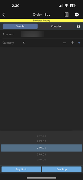 The BookTrader order screen on the iPhone. 